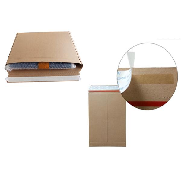 Corrugated 28pt 550gsm Kraft Mailing Box Self Sealing