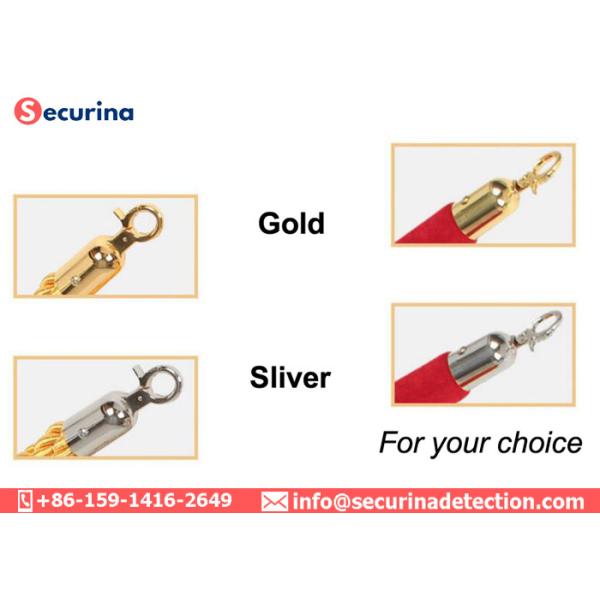 Stainless Steel Security Bollards Crowd Control With Velvet Rope Stanchions