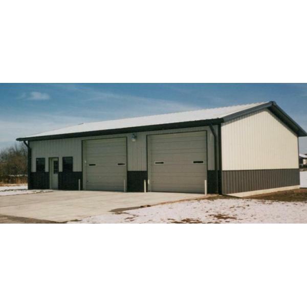 Light Structural Steel Frame Construction , Self Build Steel Garages With Sliding / Rolling Door