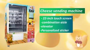 Quality 22 Inch Screen Cheese Vending Machine For Advertising Support Contactless Payment for sale