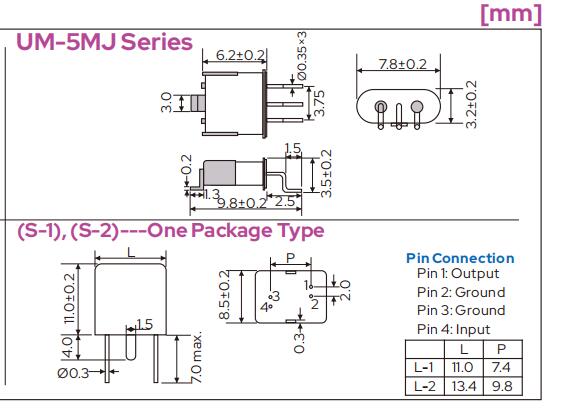 SMD 3 Pins Crystal Filter UM-5MJ Support 21.7MHz To 45MHz For Wireless Telemetry