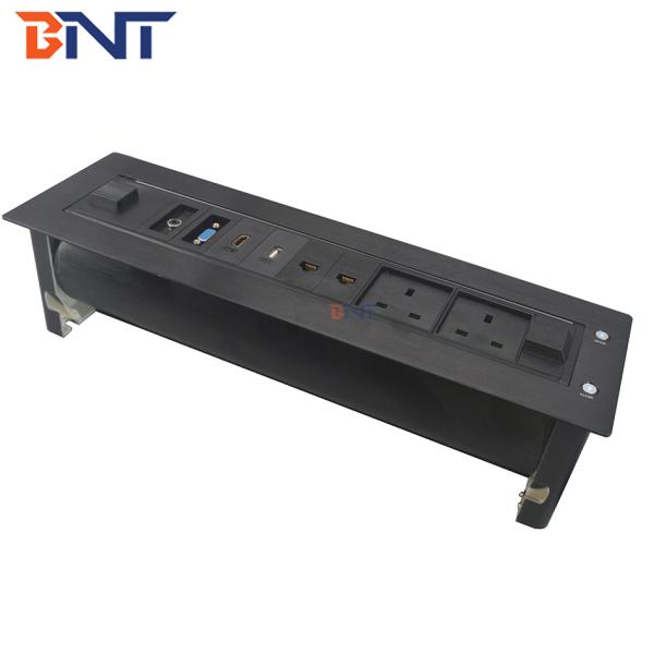 Wired drawing aluminum shell UK power electric flip up tabletop socket