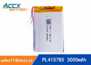 China pl415785 3.7V rechargeable lipo battery  with 3000mAh for GPS, beauty apparatus, Power Bank, Led Light on sale