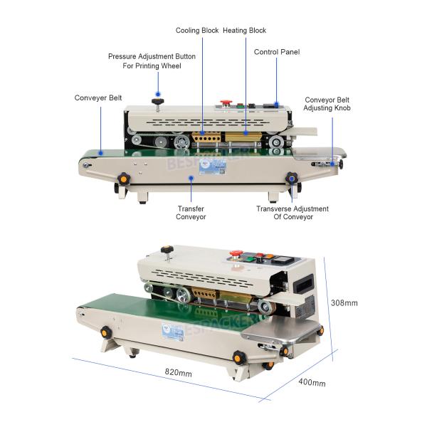 Continuous Band Automatic Sealing Machine 110V/220V Horizontal