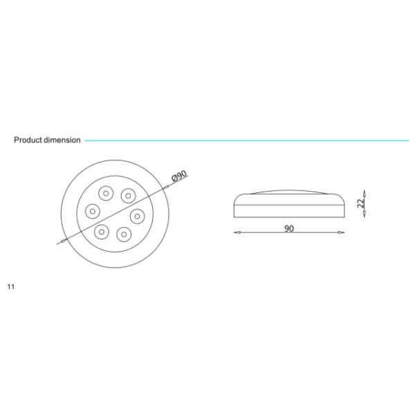 Round Marine Led Courtesy Puck Light 12v Underwater Boat Led Light With 316SS Bezel
