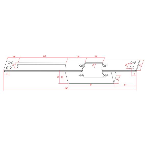 SL240A Surface Mount Electric Strike Lock Mechanical For Door Access Control System