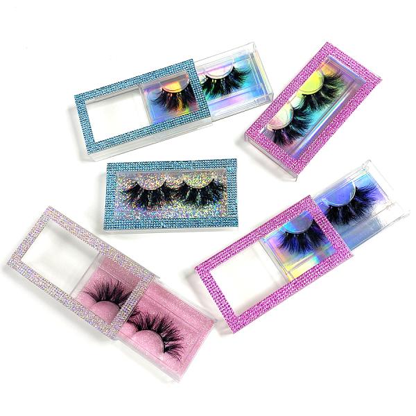Natural Black Fluffy 25mm Mink Lashes , 5D Handmade Mink Lashes