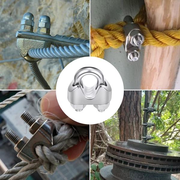 Customized Support OEM M6 Stainless Steel Wire Rope Cable Clip Clamp U Bolt Saddle Fastener for Metric Measurement System