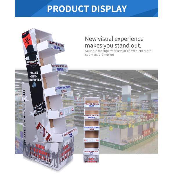 Light Weight Cardboard Product Display Stands 5 Shelves Environment Friendly