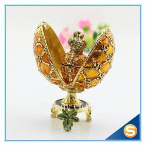 Quality Easter Decoration Gift/Best selling Egg Shape/ Rhinestone Metal Craft for sale