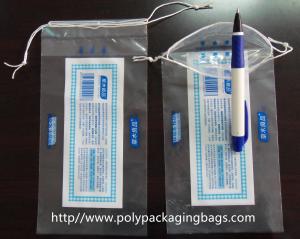 Quality Personalized Clear HDPE / LDPE Drawstring Plastic Bags For Garment Packaging for sale