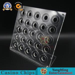 Quality Full Clear Acrylic Poker Chips Case 25pcs Round Chips Display Stand for sale