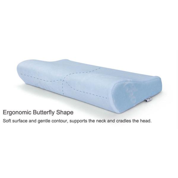 Ergonomic Memory Foam Pillows Butterfly Shape With Cooling Velvet Cover Color Customizable