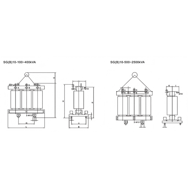 Durable Cast Resin Dry Type Transformers SGB10 Series High Efficiency Three Phase