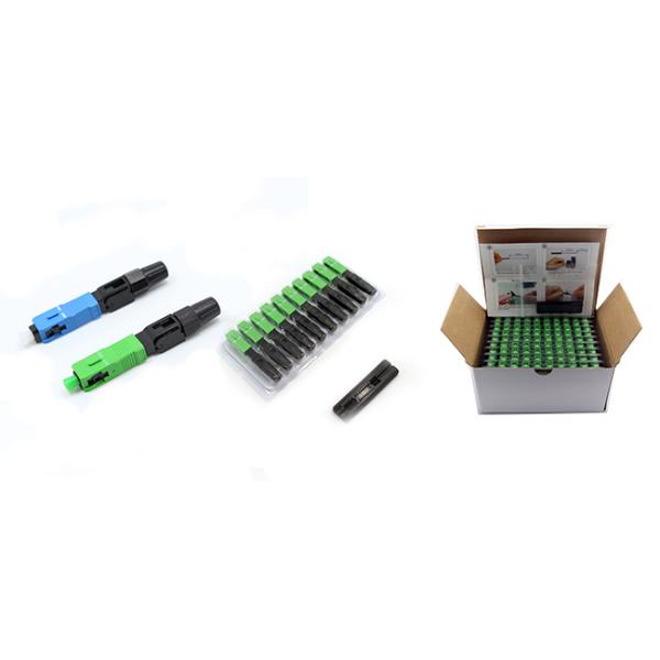 FTTH Products SC APC fast connector available for 2x3mm or 2x5mm FTTH Drop cable and 0.9-3.0mm cable in FTTH project