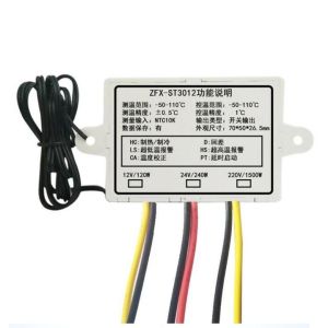 AC 220V 12V 24V Dual Probe Digital LED Dual Thermometer Temperature Controller