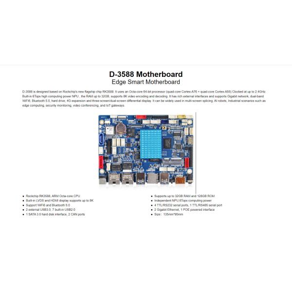 D-3588 Android System Edge Smart Motherboard Octa-core 64-bit Processor