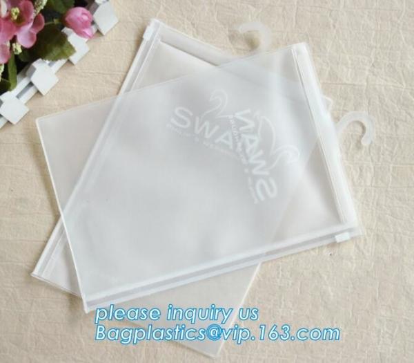 Printed PE Hanger Hook Zipper Bag For Women's Underwear,hanger hook plastic bag with low price,waterproof pvc swimwear b