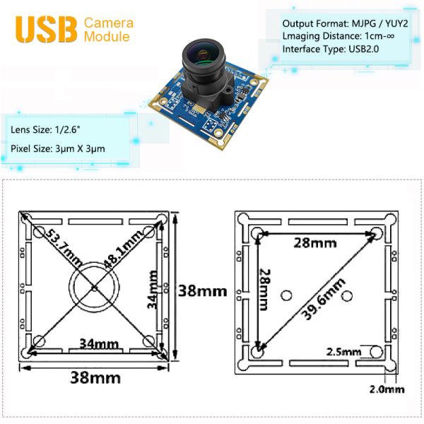 100FPS High-Frame-Rate Global Shutter Monochrome Sensor Industrial Camera Module