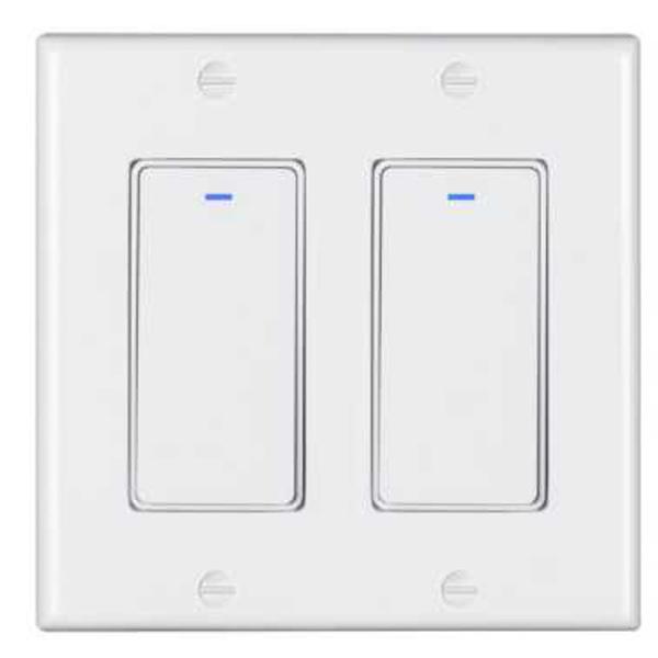 Voice Control Alexa 100VAC Wifi Smart Wall Switch 2 Gang For Hotel / Home