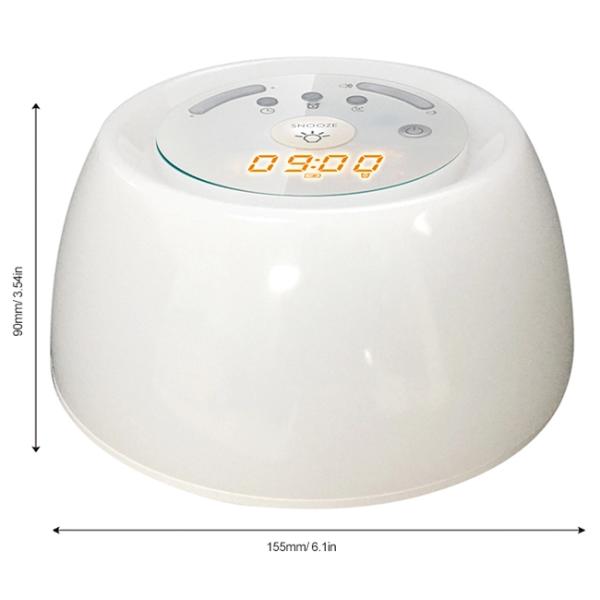 Sunrise Simulation Wake Up Lamp Alarm Clock Compact Design With Long Lasting Battery