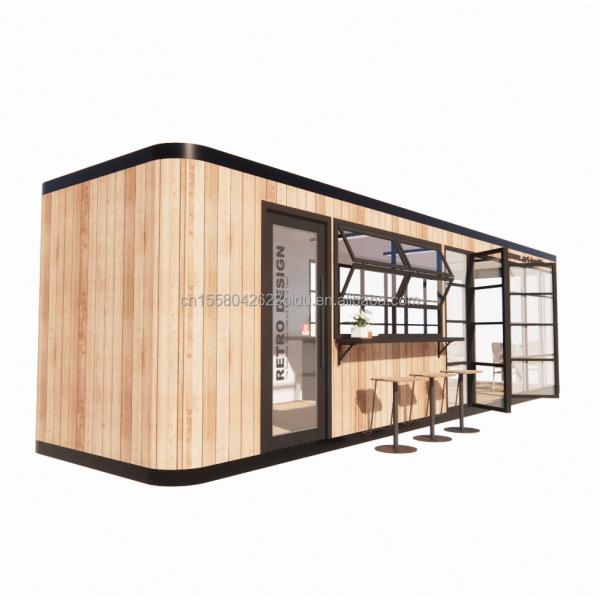 Steel Frame Galvanized Steel Bending 180g Modern Design 20ft 40ft Prefab Container House for Mobile Coffee Shops Restaurants