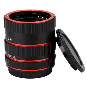 Quality Red Metal Auto Focus Macro Extension Tube Set For Canon SLR Cameras CANON EF EF-S Lens for sale