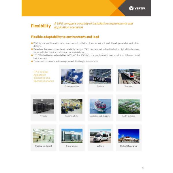 Original Vertiv Liebert ITA2 1KVA 3KVA Online UPS with Double Conversion Technology