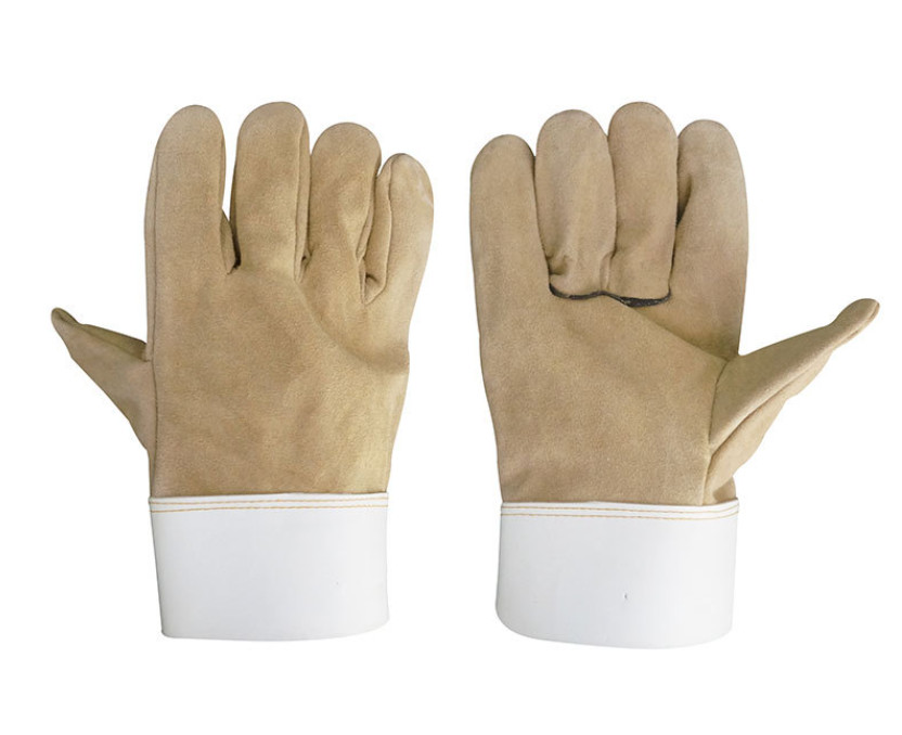 Quality Two Layer Suede Welder Gloves Half-Leather Gloves Electric Welding Labor Insurance Gloves for sale