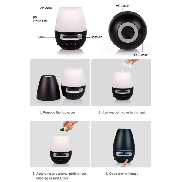 120ml Black Ultrasonic Bluetooth Aroma Diffuser