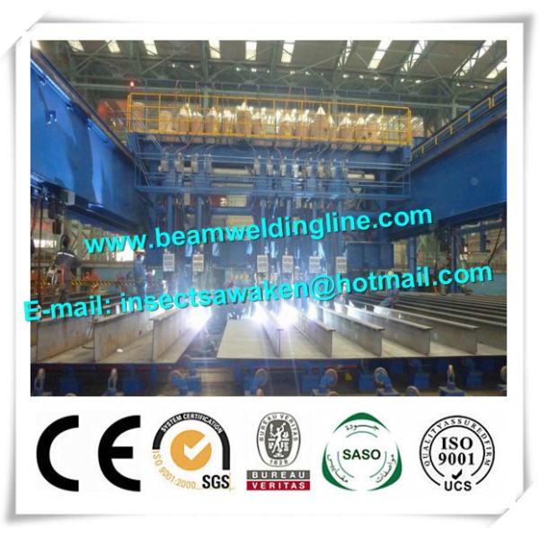 Crane Type H Beam Welding Line , Shipbuild Longitudinal Pole Automatic Welding Equipment