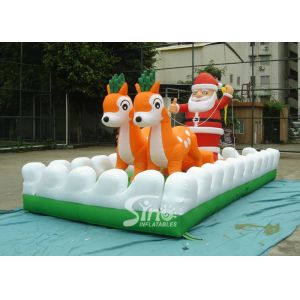 Quality Outside Christmas Inflatables Jingle Bells / Father And Reindeers Running Together for sale