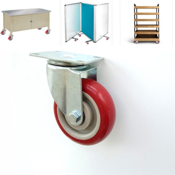 800lbs Polyurethane Heavy Duty Roller Wheels Retractable Workbench Casters