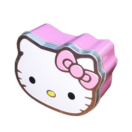Vintage Hello Kitty Empty Cookie Tins Customized Embossing Lid Metal Tin Jar