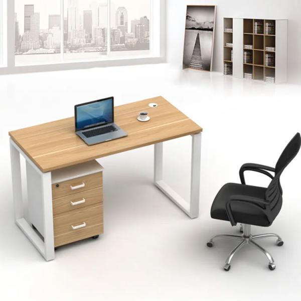 Wooden Pc Modern Computer Desks 1.2M White Metal Material With Drawers