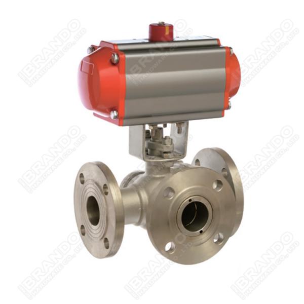 3 Way Pneumatic Actuated Ball Valve With Solenoid Valve Limit Switch