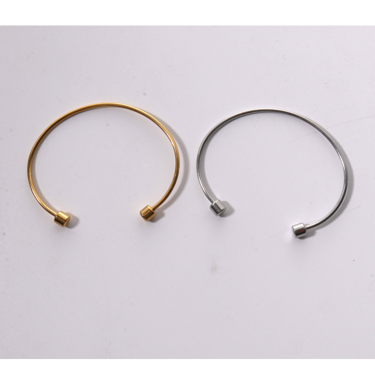 304 Stainless Steel Glass Bead Bangles Dark yellow green with Big Hole