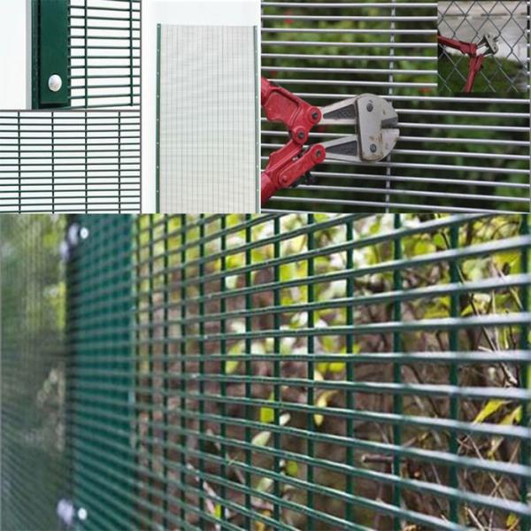 358 high security wire fence 12.7mm x 76.20mm diameter 3.00mm/4.00mm powder coated RAL 9001