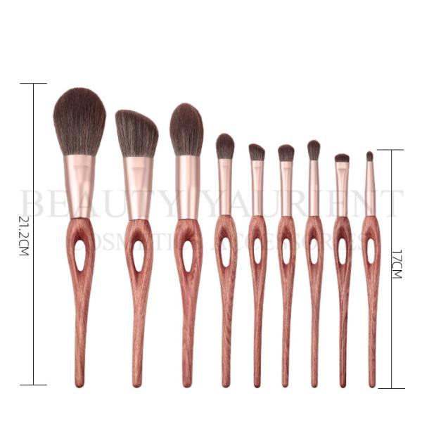 High End Professional 9pcs Face Makeup Brush Set With Special Bubinga Wooden Handle