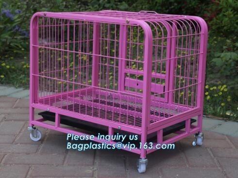 Buy customized portable stainless steel aluminum metal folding big dog cage, dog kennels cages large outdoor durable dog hou at wholesale prices