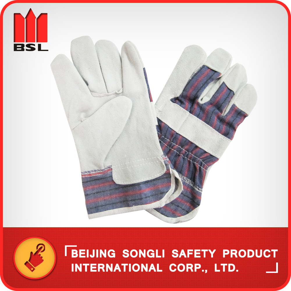 Quality SLG-88CBSA cow split leather working safety gloves for sale