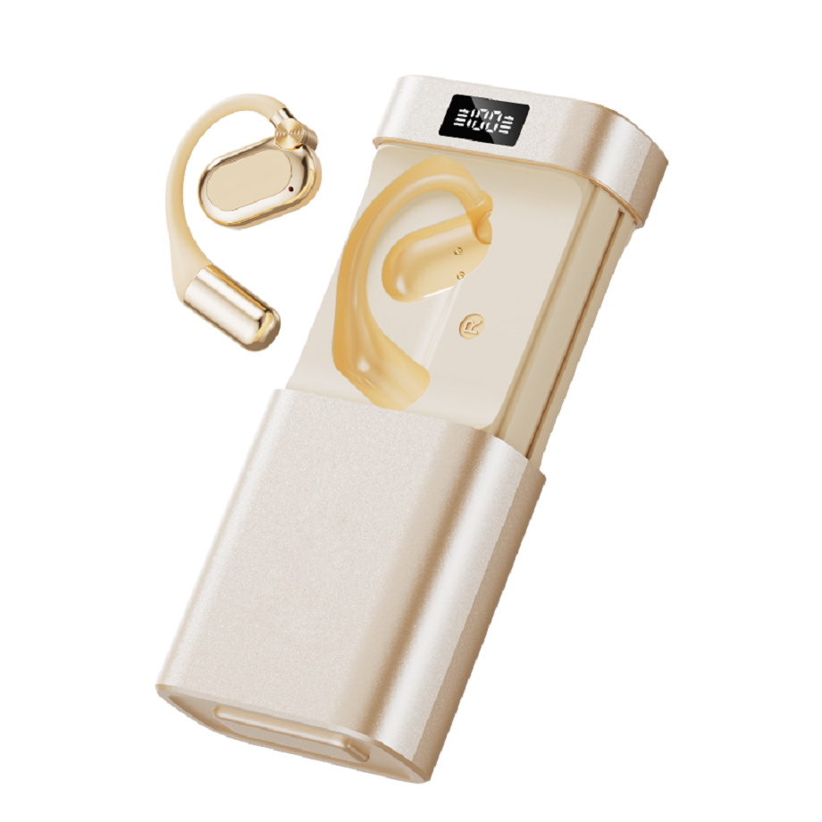 China ETEK Open-fit AI Translation Wireless Earphone With LED Flashlight & Power Bank 1800mAh Charging Case Black / Complexion on sale