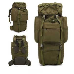 Quality Camouflage Military Tactical Backpack Multifunctional 65L With Double Shoulder Straps for sale