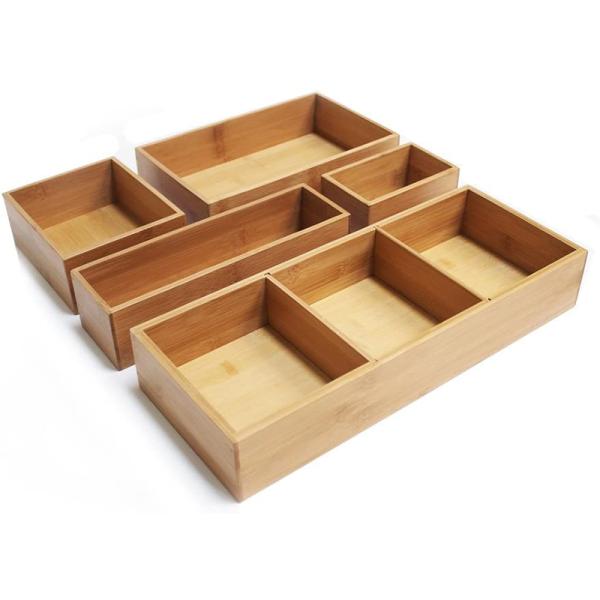 Carved Bamboo Five-Piece Storage Box Set for a Sophisticated and Organized Living Room