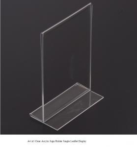 Quality Clear Acrylic Sign Holder Single Leaflet Display / A4 A5 Acrylic Counter/ Table top for sale