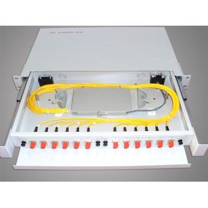 FC / SC / ST / LC Fiber Optic Terminal Box , Sliding 19'' 1U Rack Mount