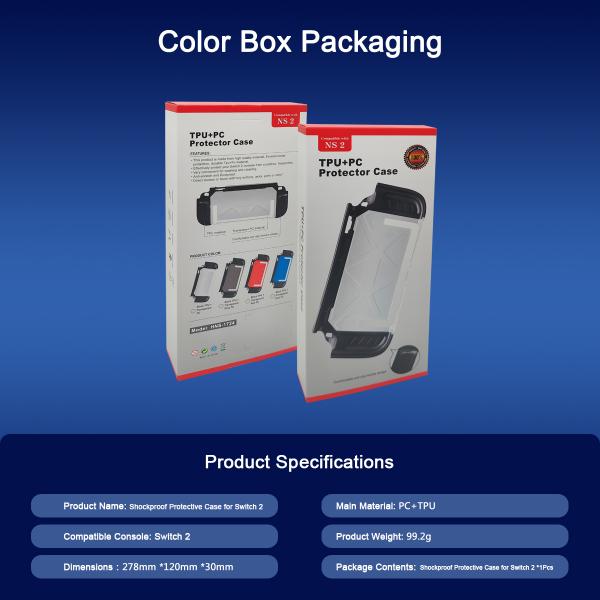 Dockable Two-Tone Anti-Slip Texture TPU PC Protective Case Skin Cover Shell for Nintendo Switch 2