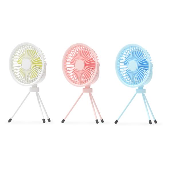 ETEK 3-in-1 Portable Fan (Pink/Blue/White), 2000mAh battery (4H charge), ABS+PP+Steel material,Tripod/suspension/handheld 3 modes