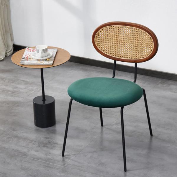 51*43cm Minimalist Dining Chair Ergonomic With Cane Backrest