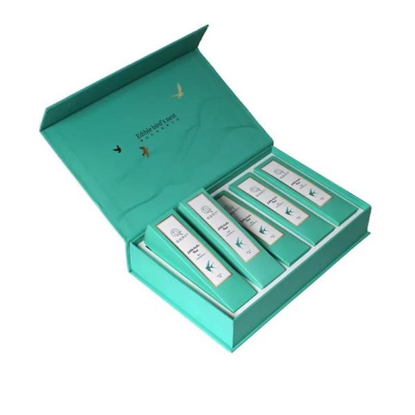 Book Type Magnetic Clousre Paper Packaging Gift Box With Ribbon Custom Logo Printed
